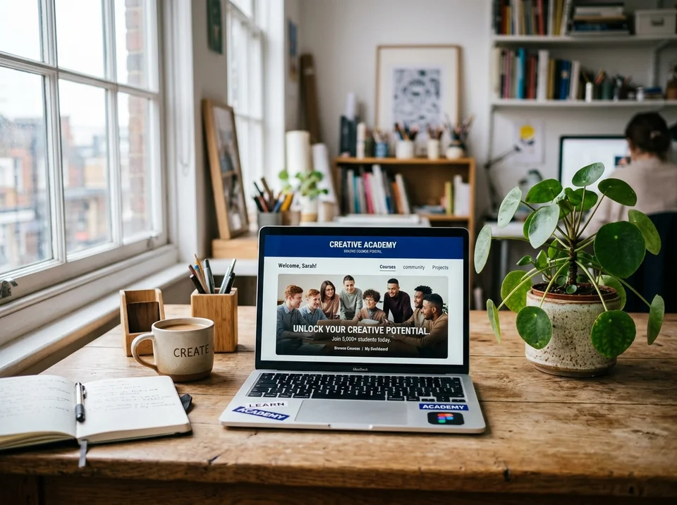 Portal web personalizado con identidad propia de academia educativa